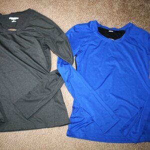 2x Victoria’s Secret Sport Core Performance Perforated Long Sleeve Top Shirt EUC